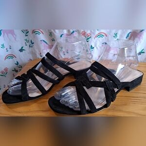 EUC Cushnie Et Ochs Liam Black Suede Casual Boho Summer Sandal Shoe SZ 7 37.5EU